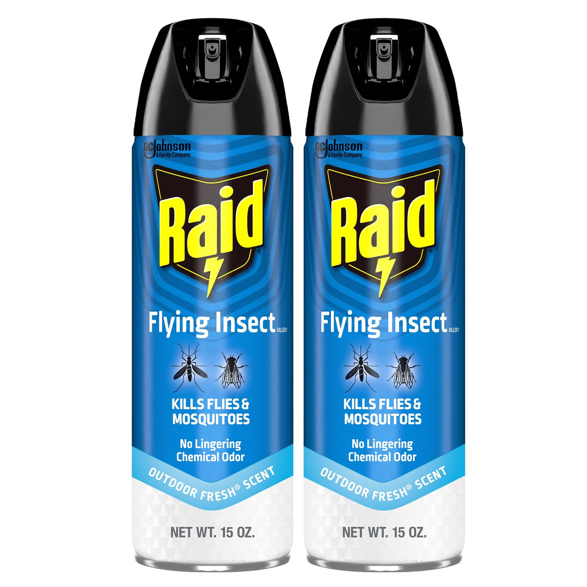 Raid Flying Insect Killer aerosol can for quick indoor and outdoor control.