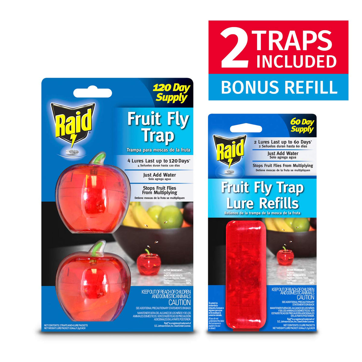 Reusable Raid trap ready for ongoing use after cleaning and lure replacement.