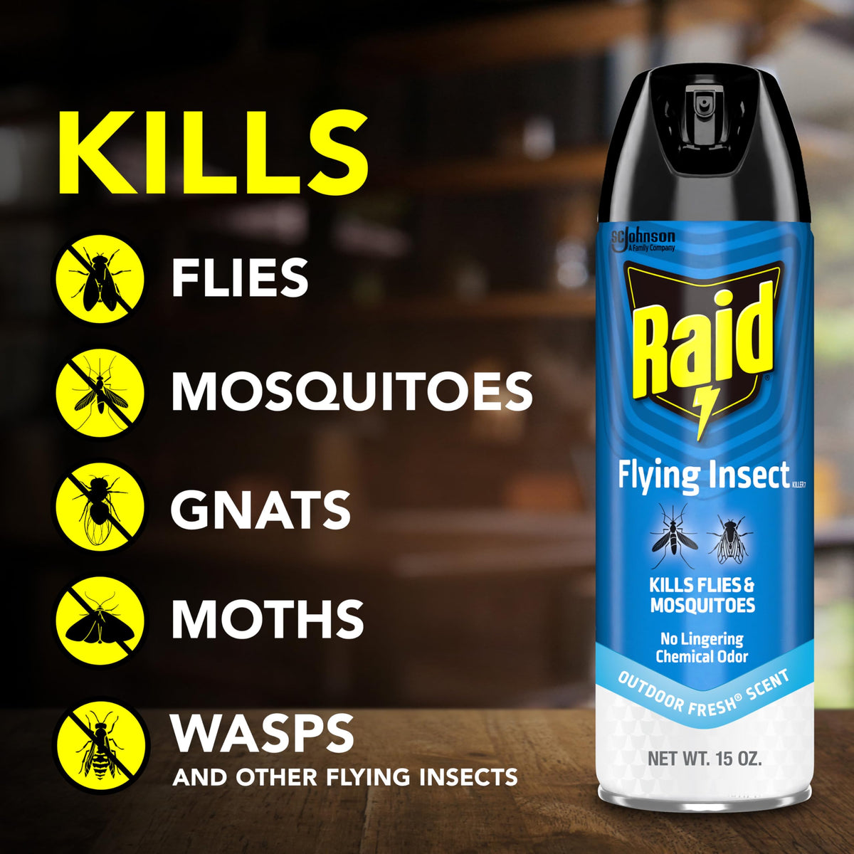 Raid indoor and outdoor use on porch and garage areas.