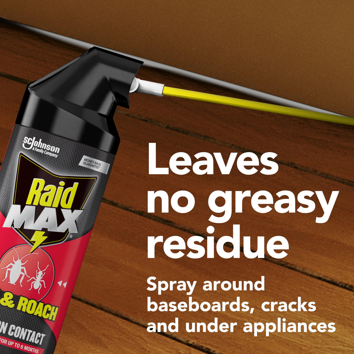 Raid Max-cabinet-edge-application highlights safe use around food storage areas