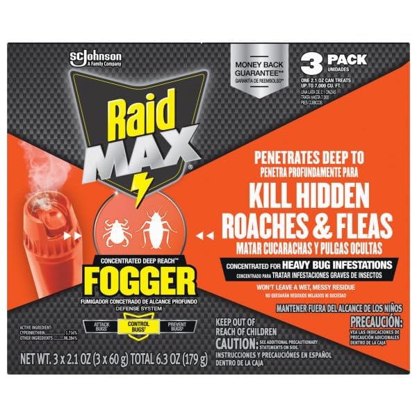 Attic or basement applications with Raid Max Fogger for thorough coverage.