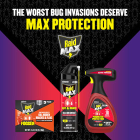 Raid Max Fogger delayed-action design lets you evacuate safely