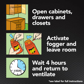 Raid Max Fogger targets roaches, ants, crickets, flies, and more
