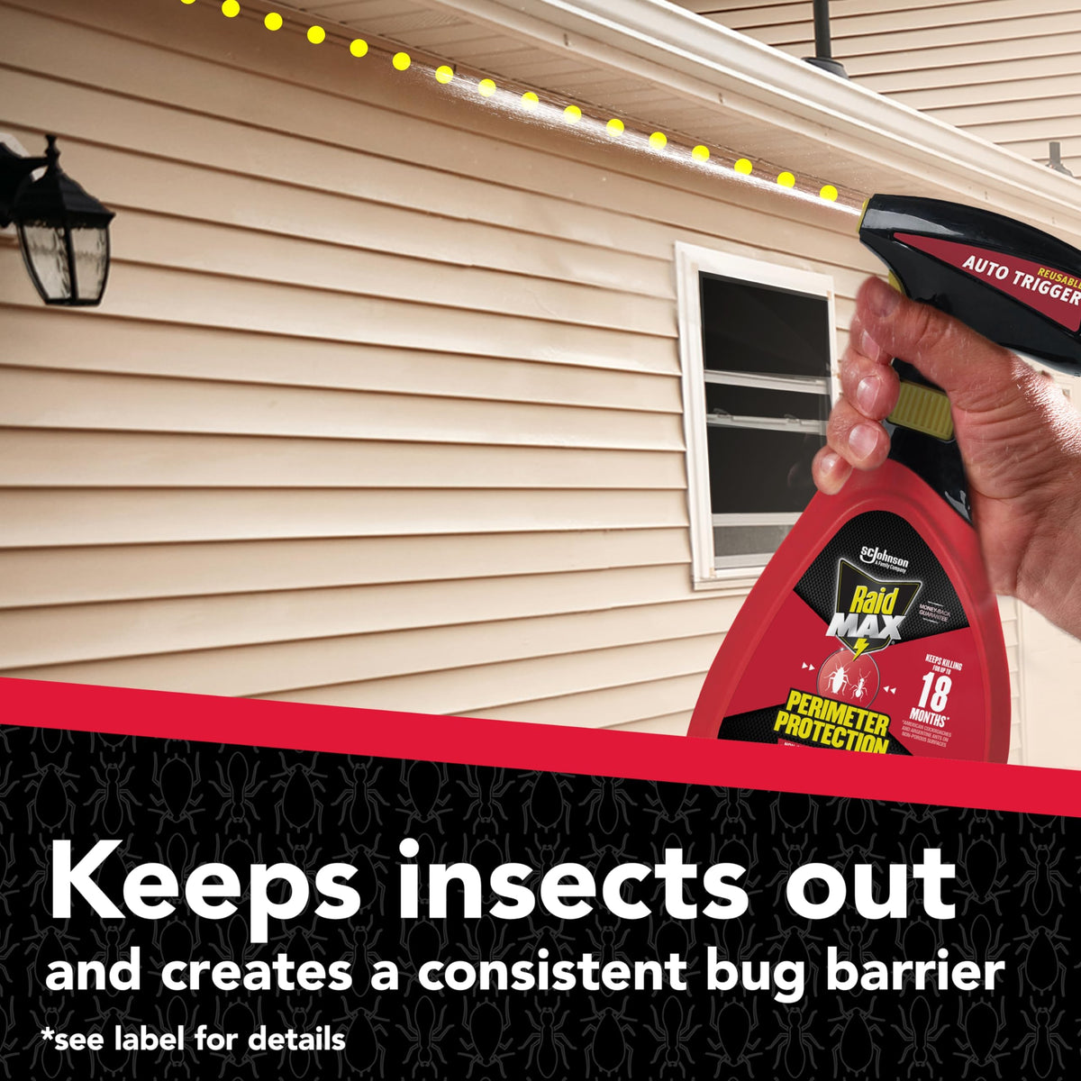 Raid MAX Perimeter Protection refill-long-lasting-18-months protects against pests around homes.