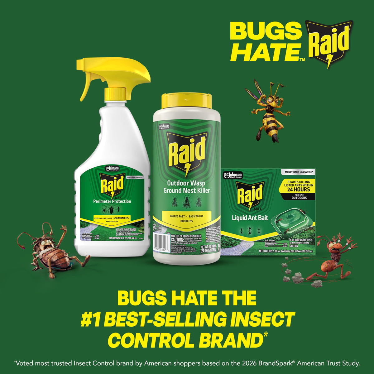 Raid Outdoor Wasp Nest Killer is safe to use around yards and buildings.
