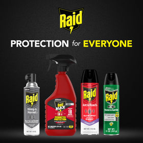 Sprays up to 22 feet for safe-distance nest treatment with Raid Wasp & Hornet Killer Spray.