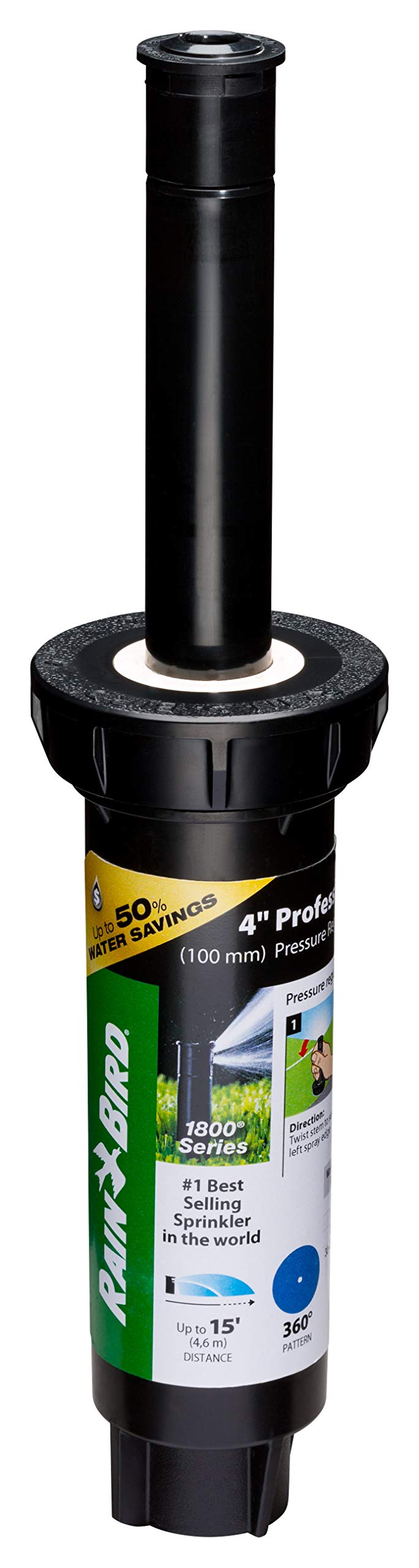 Rain Bird 1804FDSP25 dual spray nozzle for uniform lawn coverage.