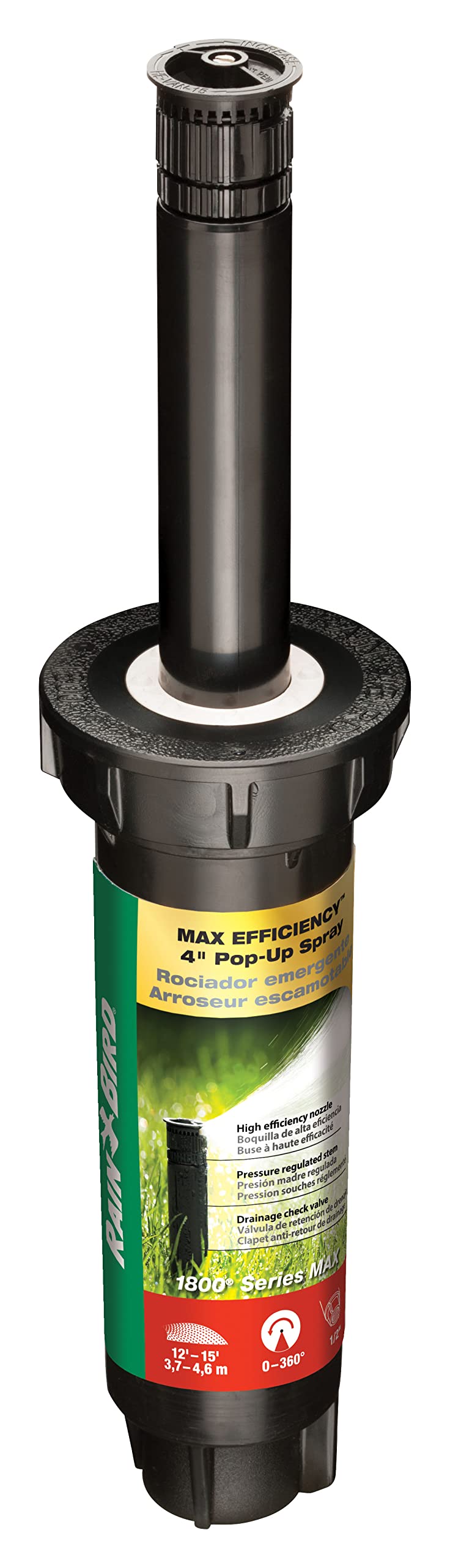 Rain Bird 1804HEVNPR sprinkler head with 4-inch pop-up for precise lawn coverage