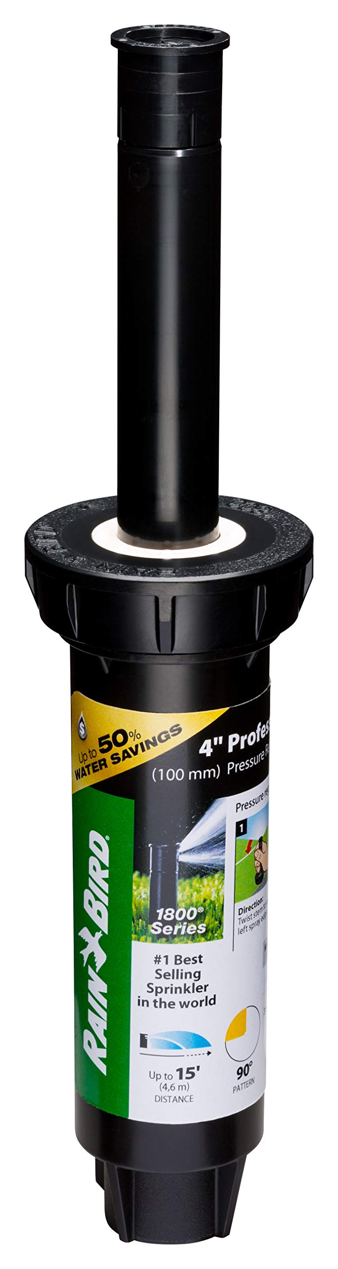 Rain Bird 1804QDSPRS sprinkler head delivers precise 90° coverage for efficient lawn watering