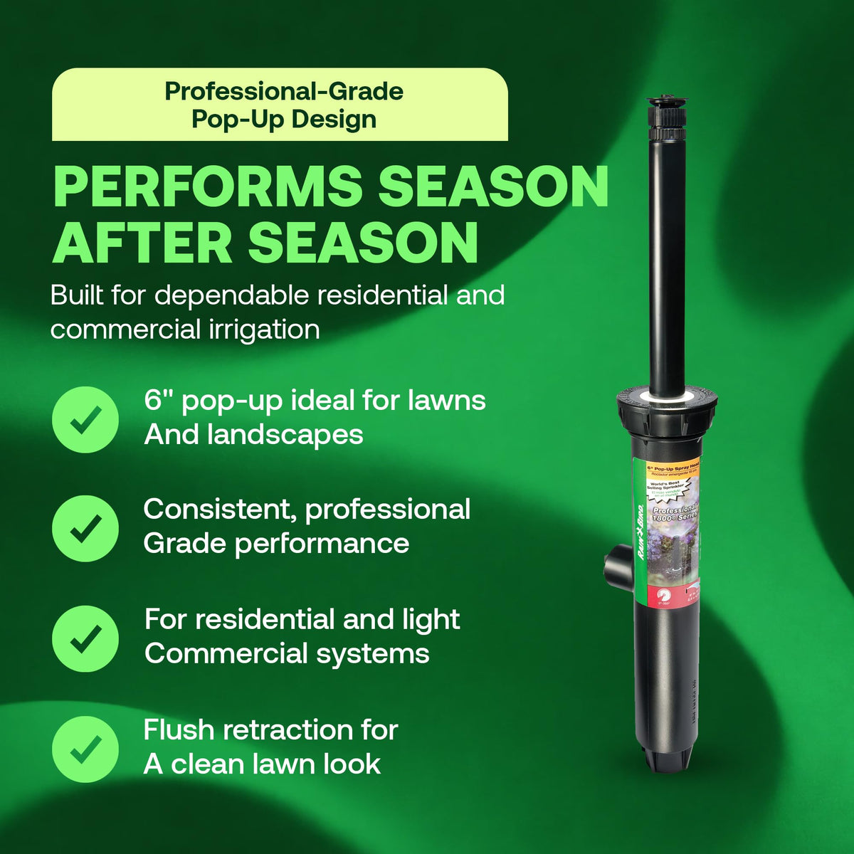 Rain Bird 1806VAN adjustable arc for precise coverage and reduced overspray.