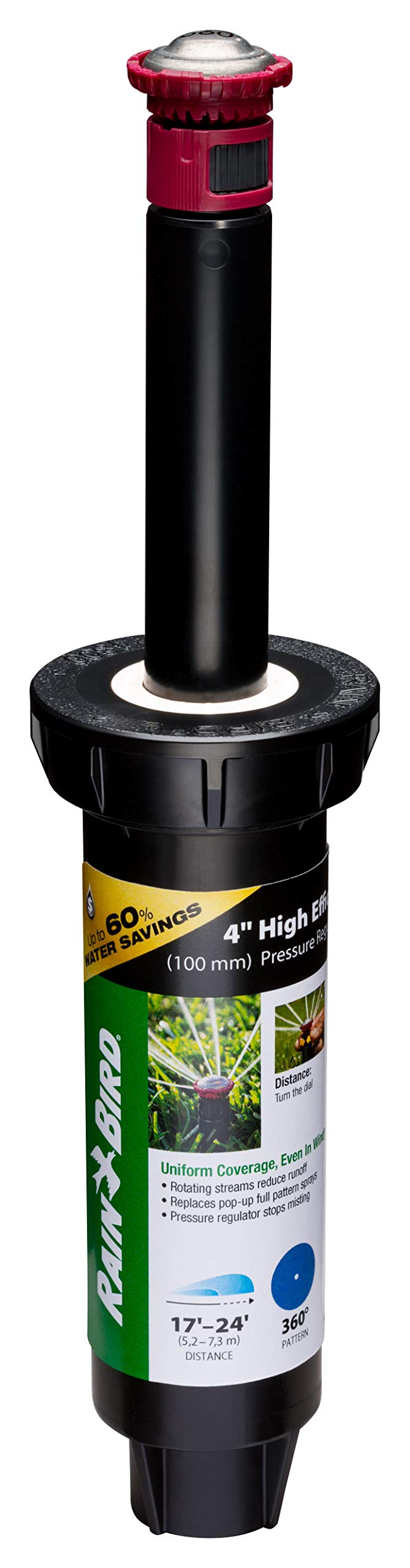 Rain Bird 22SAFPROPR PRS sprinkler delivering 360-degree wind-resistant coverage for lawns