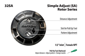 Rain Bird 32SA rotor with durable micro ramps and gear drive.