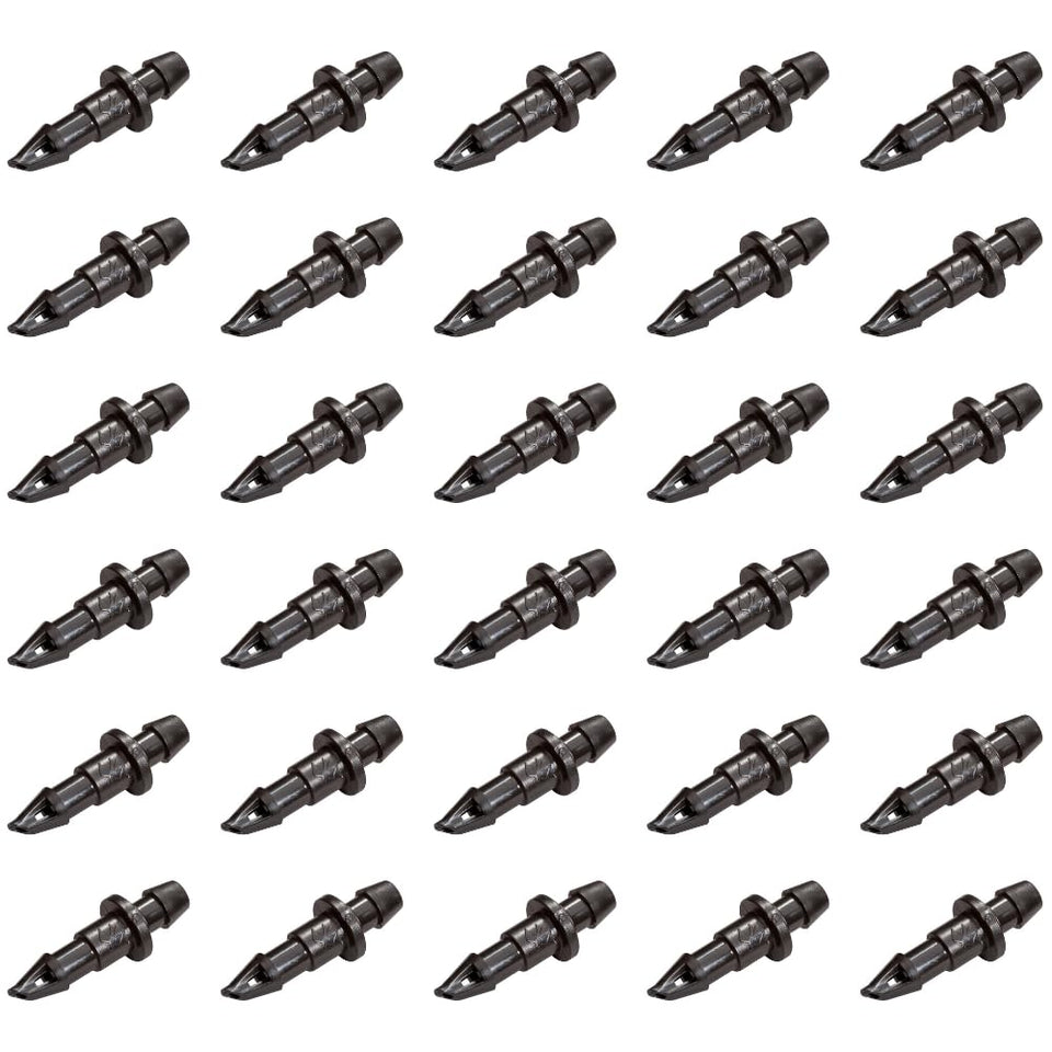 Rain Bird BC25-30PS universal 1/4 inch barbed coupling connects drip lines for a secure seal.