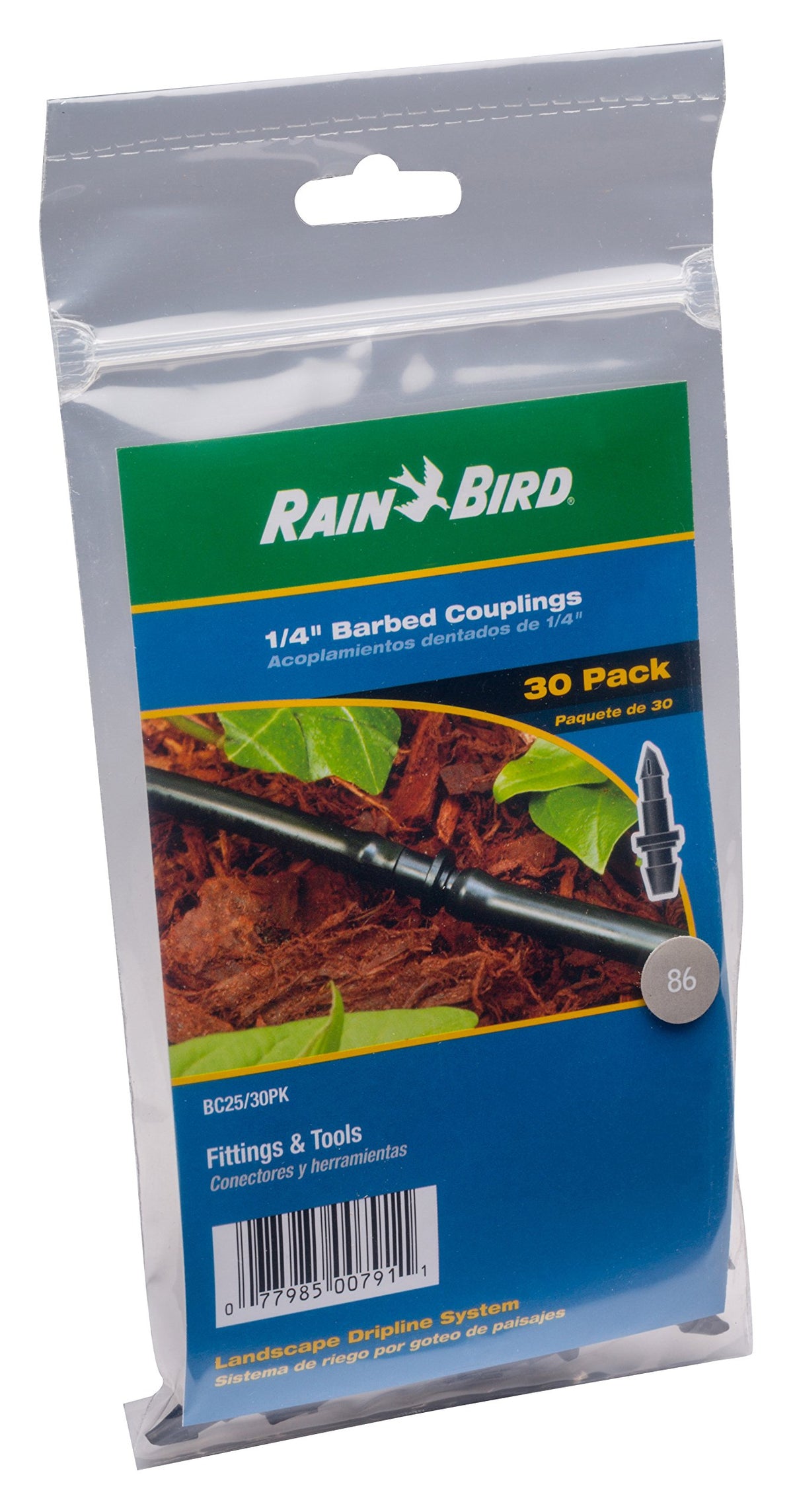 Rain Bird BC25-30PS durable barbed coupling with UV and chemical resistant construction.