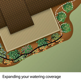 Rain Bird 0.5 GPH emitter; precise watering for tight spaces.