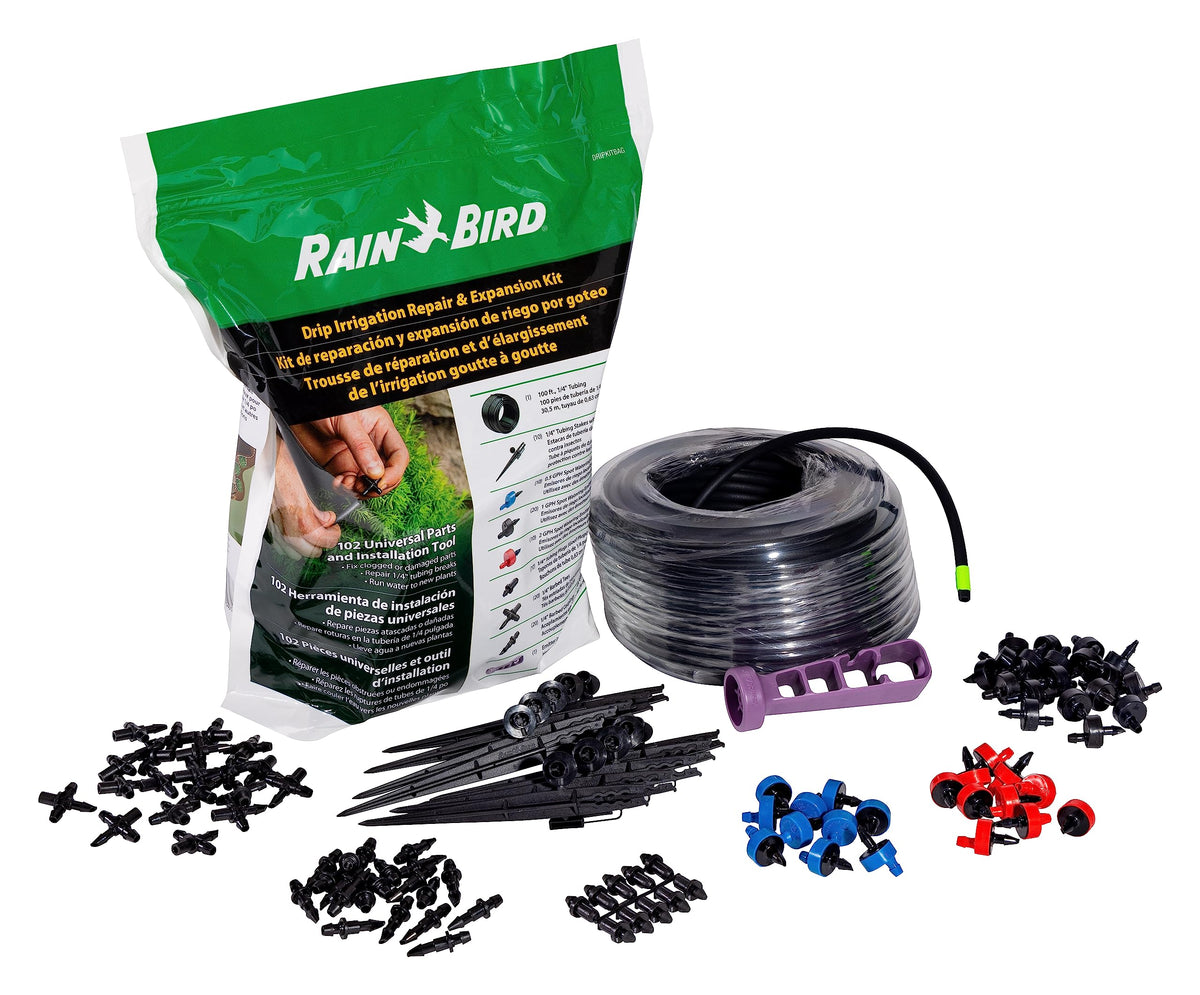 Rain Bird DRIPKITBAG contents; compact storage for on-site irrigation repairs.