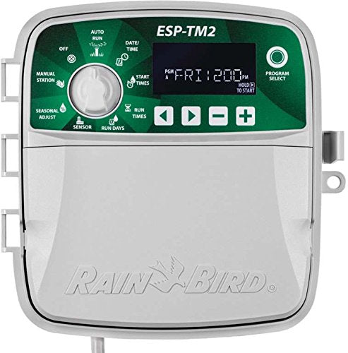 Rain Bird ESP-TM2 outdoor installation enabling WiFi upgrade access.