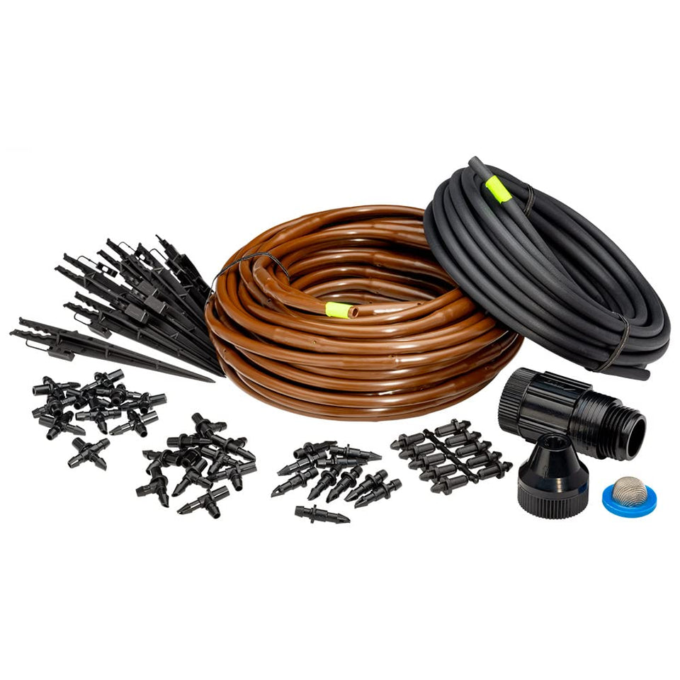Rain Bird GardenKit drip irrigation kit assembly for raised beds enables efficient watering.