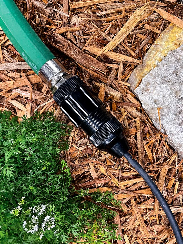 Rain Bird GardenKit pressure regulator image demonstrates consistent water flow to plants.