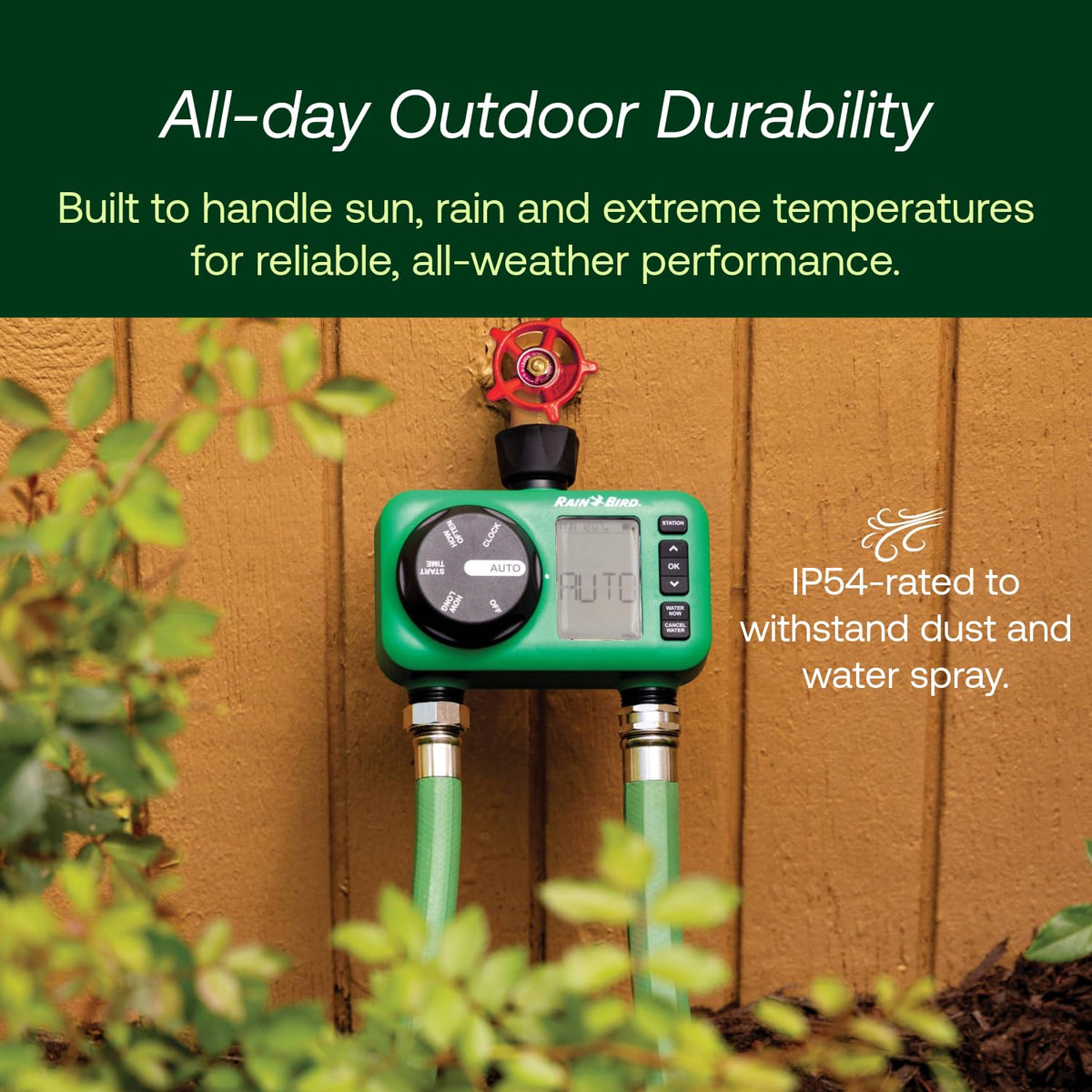 Rain Bird HET200 two outlets allow simultaneous watering across zones
