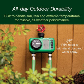 Rain Bird HET200 two outlets allow simultaneous watering across zones
