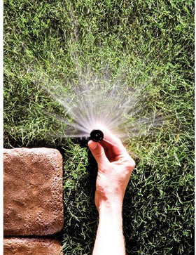 Rain Bird HEVAN085PK spray pattern arc covers irregular areas.