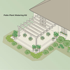 Rain Bird PatioKit 2.0 GPH emitters target larger plants for robust growth.