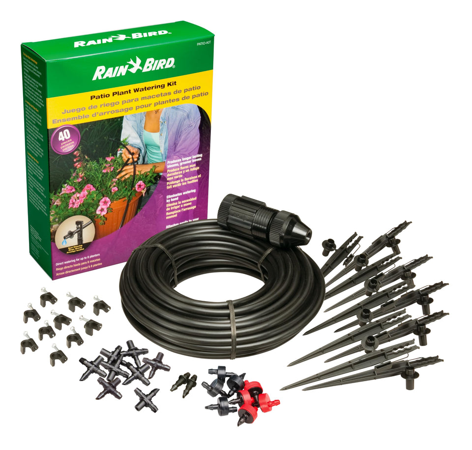 Rain Bird PatioKit faucet connection enables convenient, controlled watering.