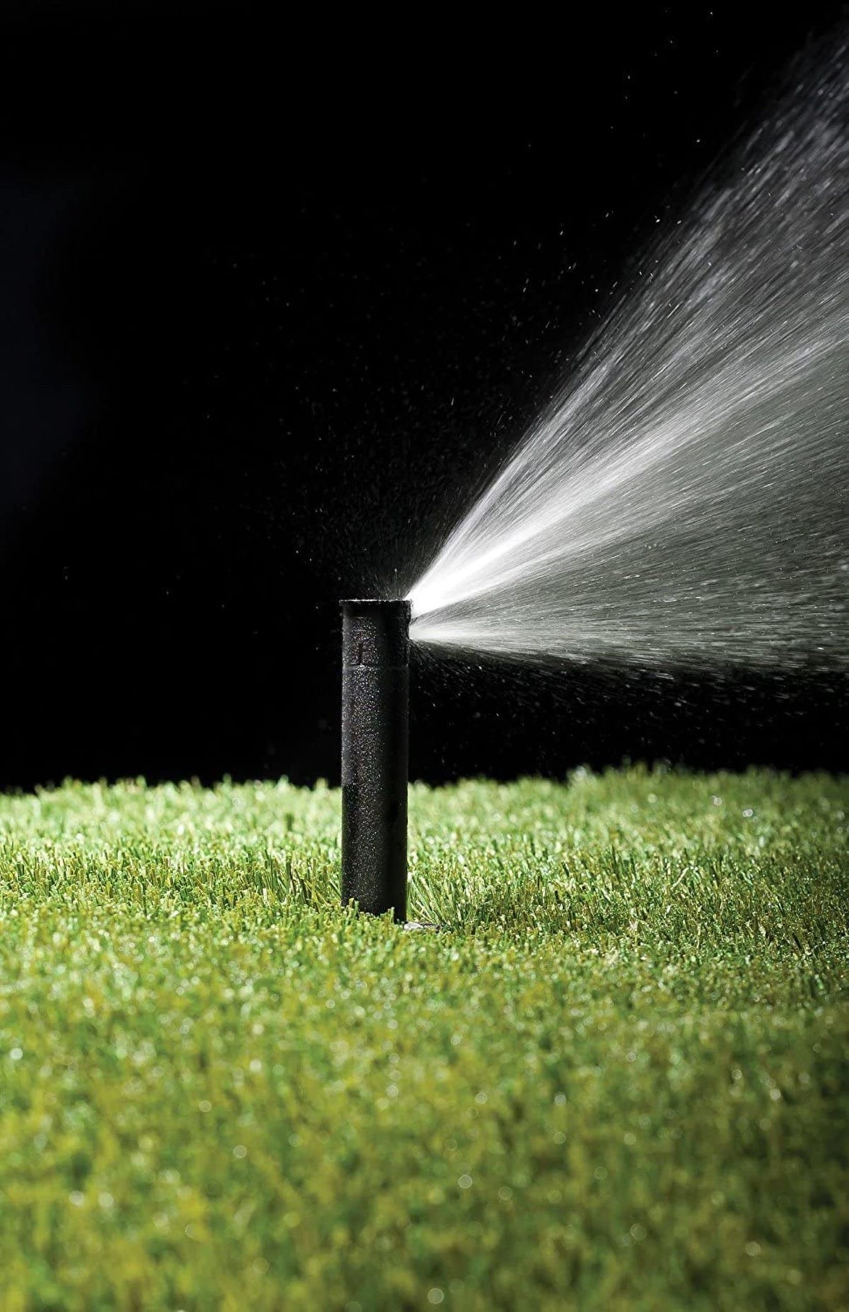 Rain Bird 90° quarter-circle spray provides even near-head watering and fewer dry spots