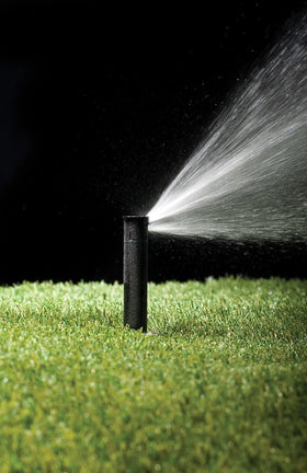 Rain Bird 90° quarter-circle spray provides even near-head watering and fewer dry spots