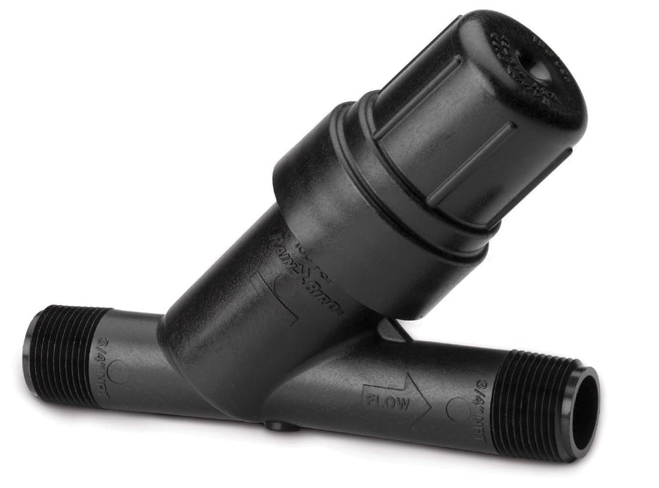 Rain Bird RBY075S inline Y filter with 3/4-in inlet/outlet prevents downstream clogs