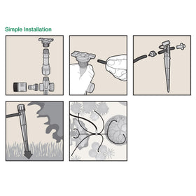Rain Bird SWDMSPKIT filter and tubing ensure clean, reliable irrigation around beds.