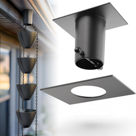 Rain Chains Direct brushed finish offers a sleek exterior look.