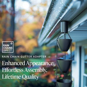 Rain Chains Direct installation accessories support easy, confident gutter connections.