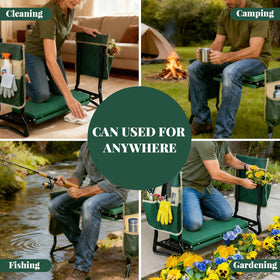 Rain Spirit garden kneeler in use demonstrates versatile bench and seat functionality