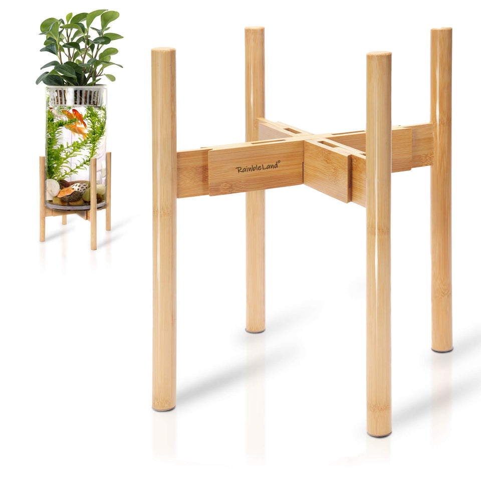 RAINBLELAND indoor plant stand side view shows sturdy bamboo frame for stylish interiors