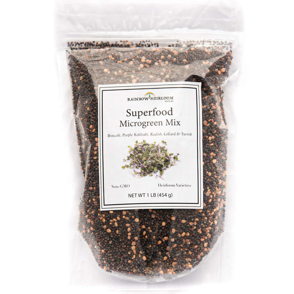 Rainbow Heirloom Seed Co. Purple Kohlrabi sprouts add color and crunch to fresh microgreens.