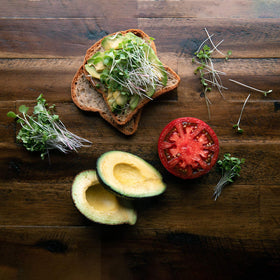 Rainbow Heirloom Seed Co. Radish sprouts provide peppery flavor for vibrant bowls.