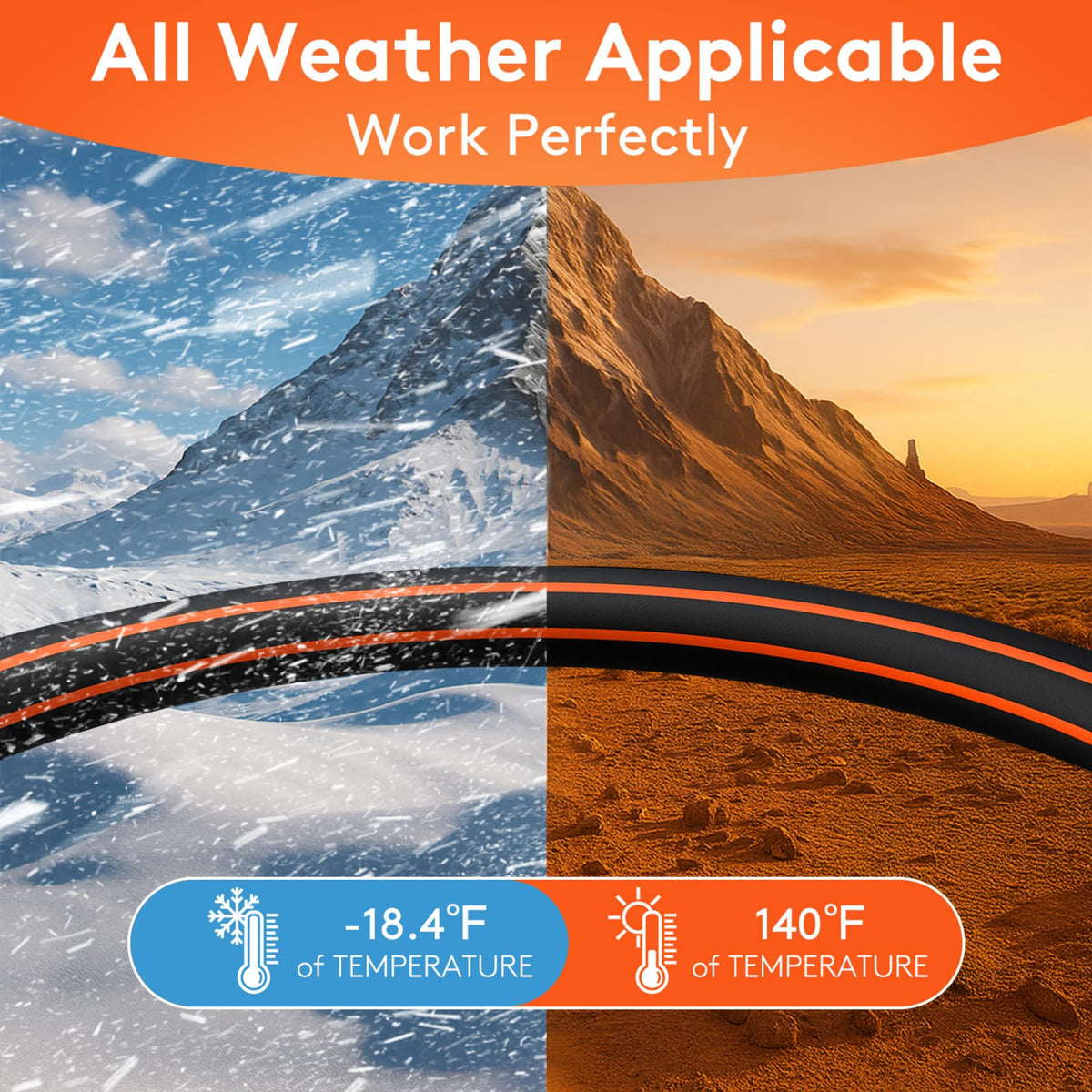 RainBro Flexibility Hose 600 PSI burst rating adds durability.