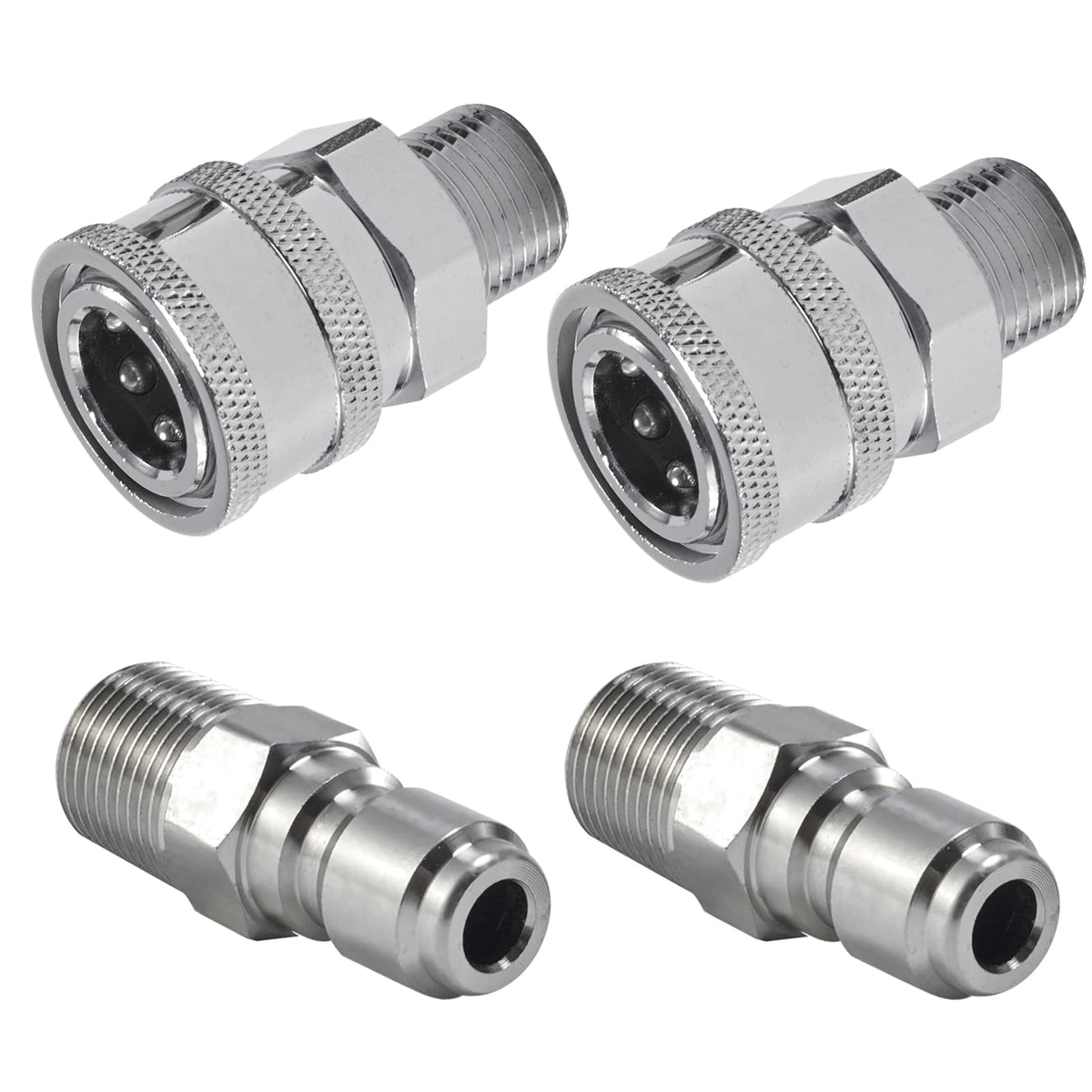 Raincovo 3/8 in quick-connect fittings for fast, tool-free pressure washer connections.