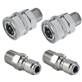 Raincovo 3/8 in quick-connect fittings for fast, tool-free pressure washer connections.