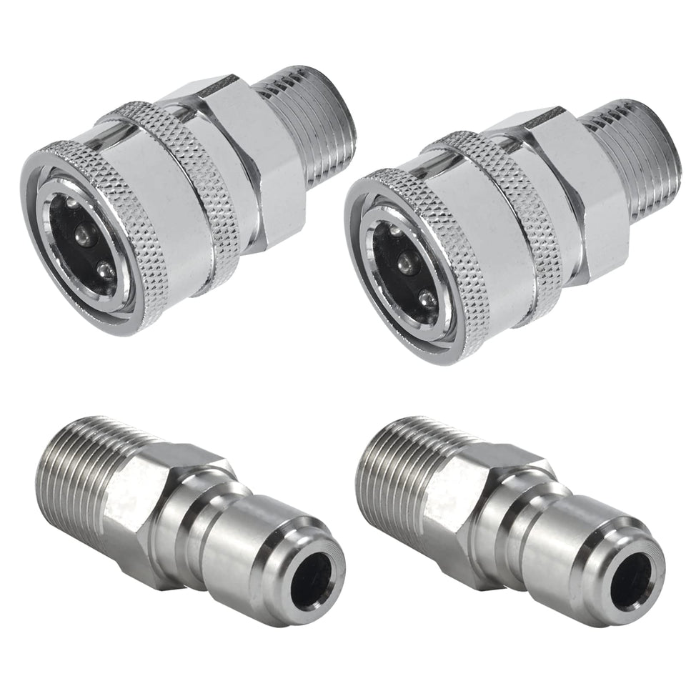 Raincovo 3/8 in quick-connect fittings for fast, tool-free pressure washer connections.
