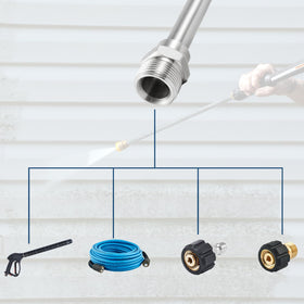 Raincovo ergonomic extension wand improves comfort during extended cleaning sessions.