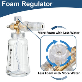 Raincovo foam cannon with 1/4 inch quick-connect for fast hookup