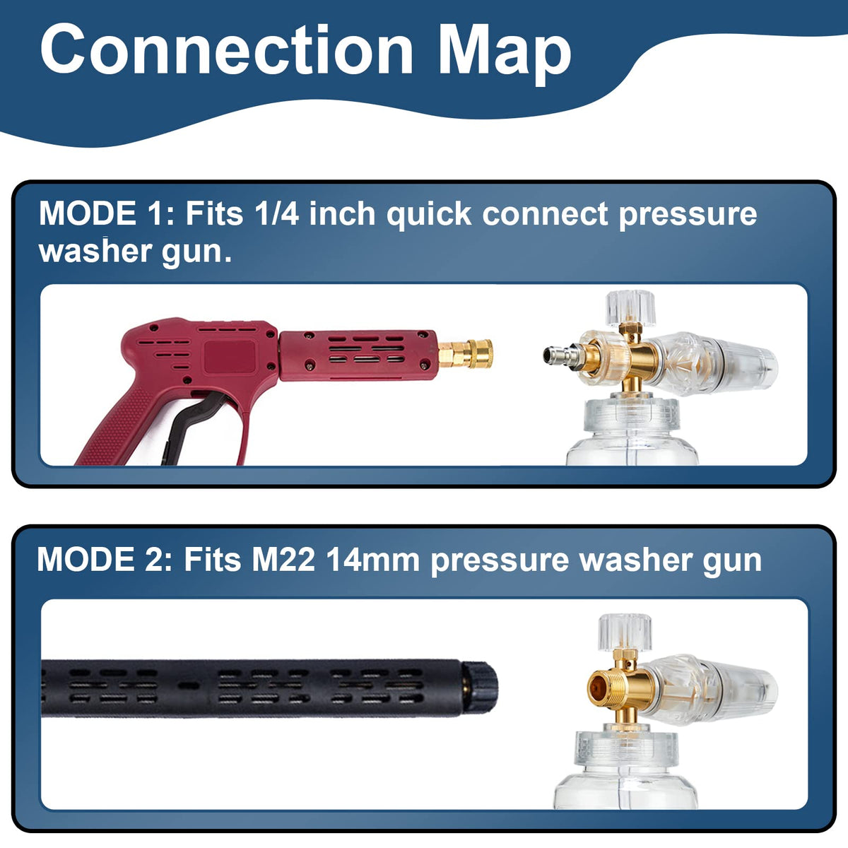 Raincovo foam cannon adjustable nozzle controls spray pattern and foam thickness