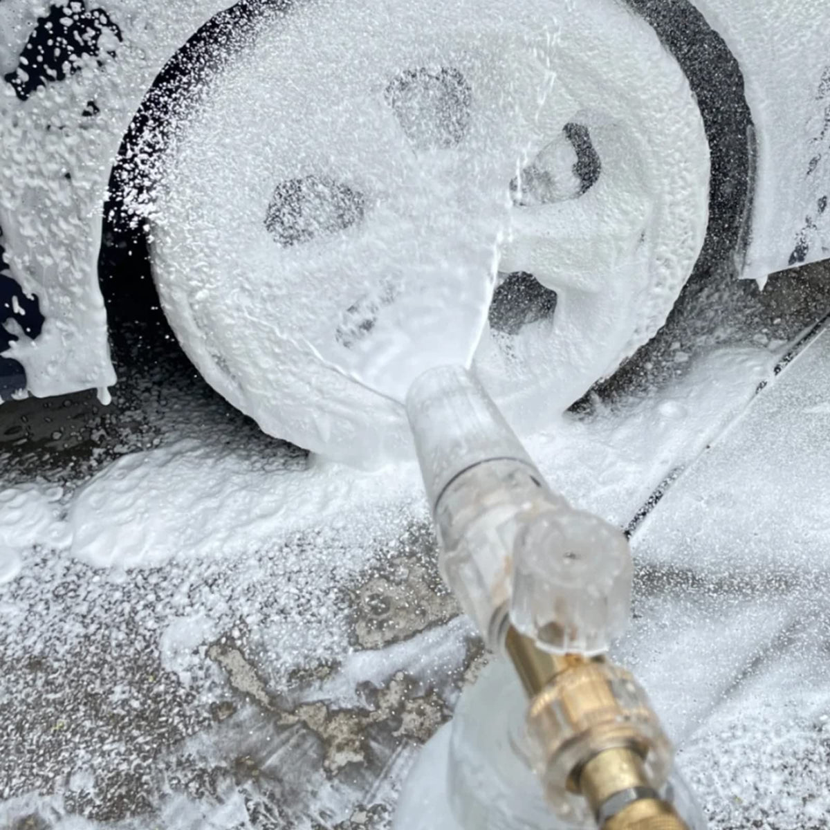 Raincovo foam detail shows thick, even foam on a vehicle