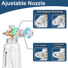 Raincovo foam cannon with M22 quick-connect for broad compatibility