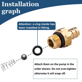 Raincovo kit components show balls, springs, and o-rings included for quick service