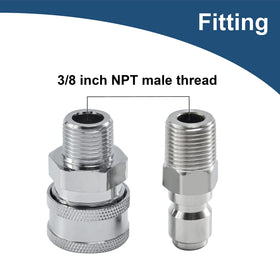 Raincovo NPT male-thread fittings ensure tight seal with high-pressure cleaners.