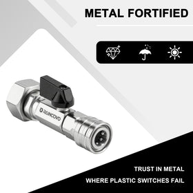 Raincovo pressure-washer conversion kit lets you switch to power spray quickly.